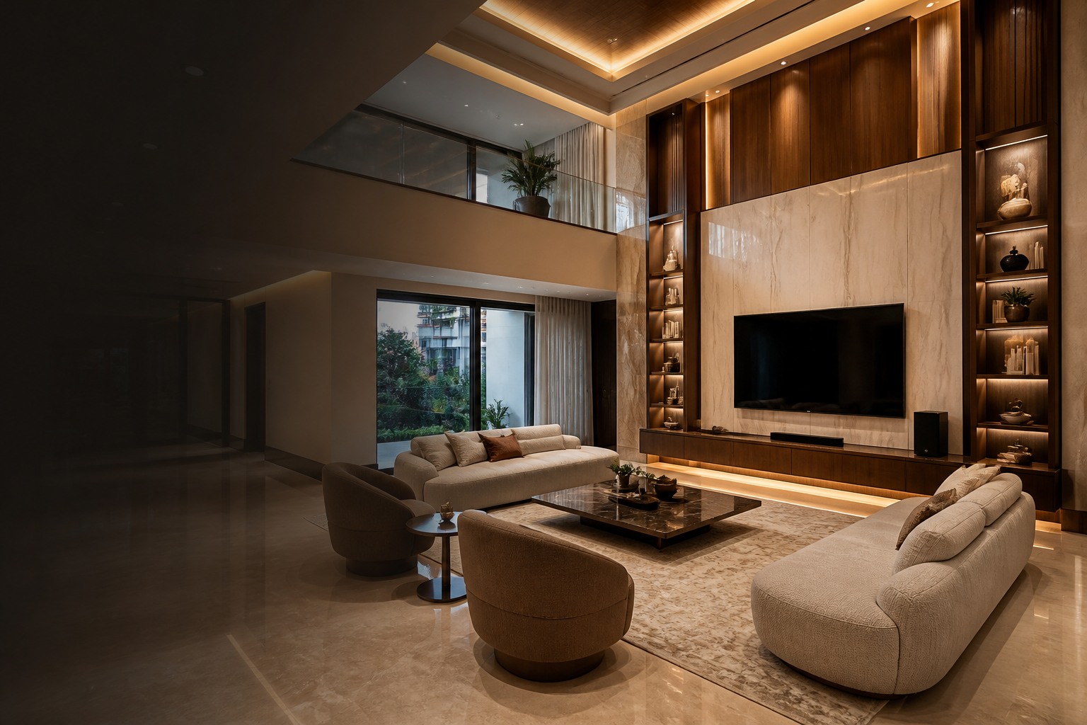 Premium contemporary living room concept for Lorven Interiors